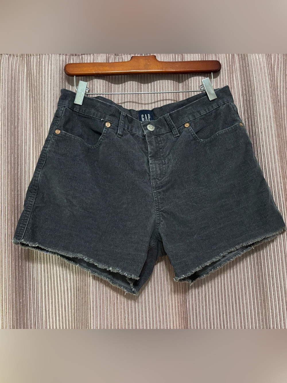 GAP Women's Black Corduroy Cutoff Shorts